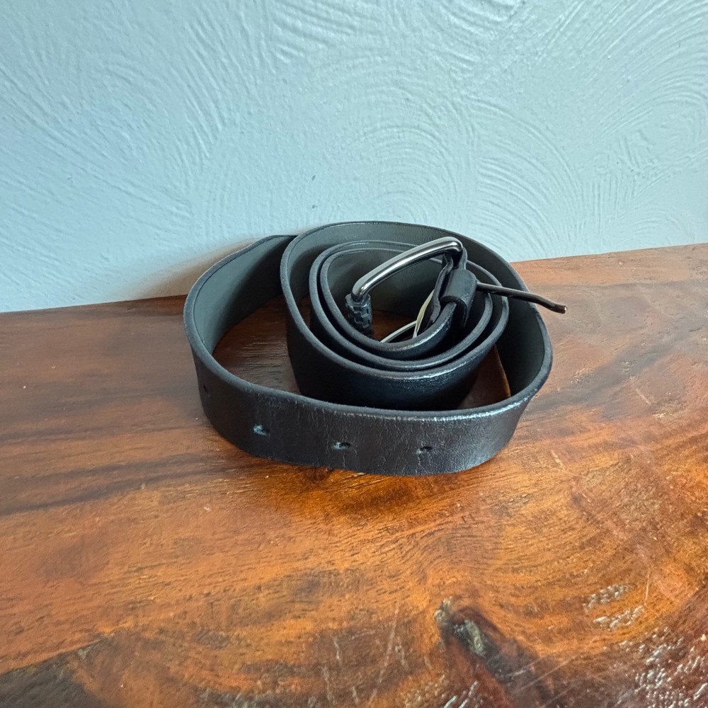Hugo Boss Porsche Mens Black Leather Belt Handmade Romania Size 95-36 Cow Skin
